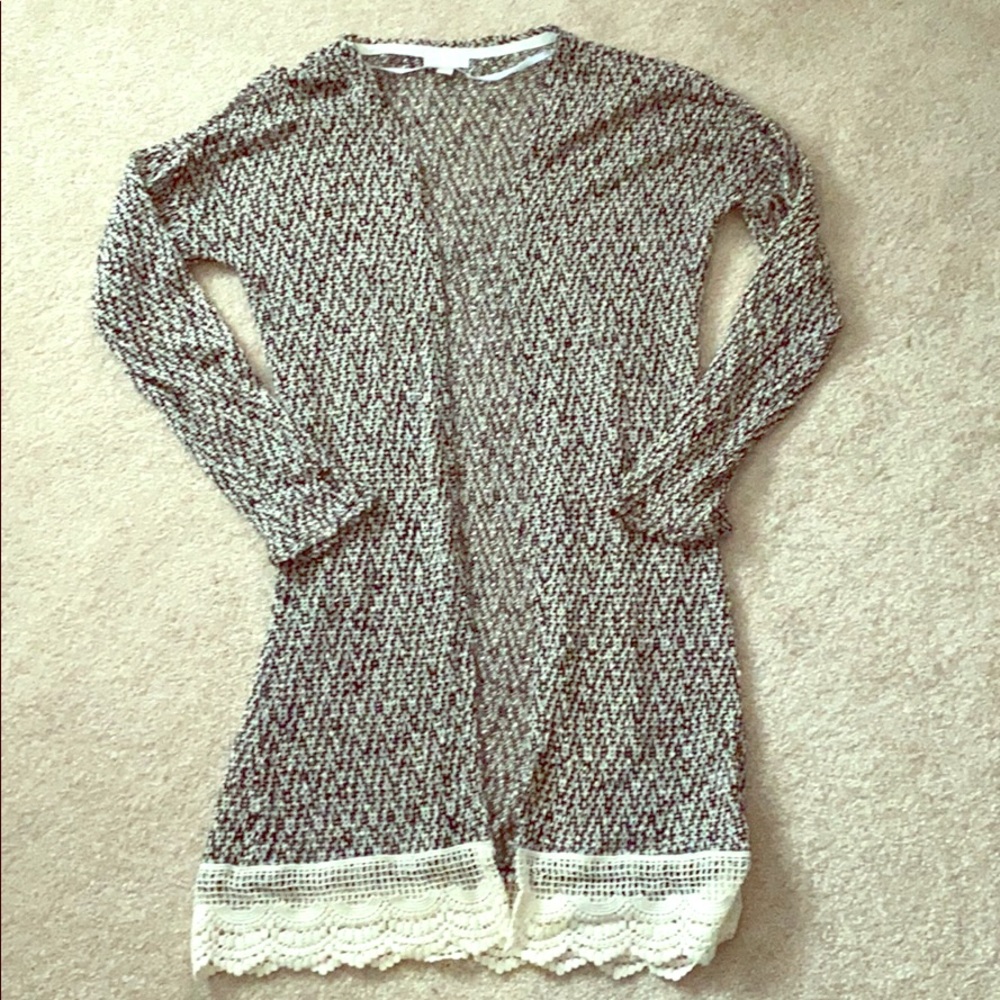 Unique, adorable duster-length open sweater!!